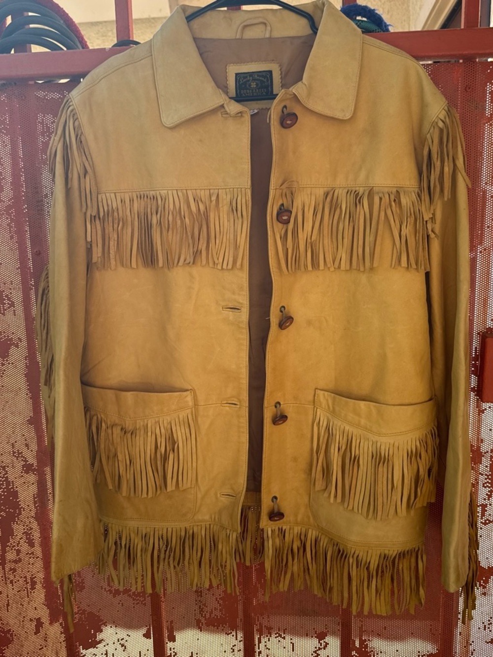 Lucky Brand Tan Suede Fringe Jacket